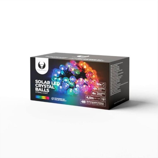 String Light Solar LED CRYSTAL BALLS SCB61 6,5m 30 balls multicolor Forever Light RTV100188