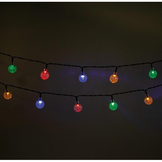 String Light Solar LED CRYSTAL BALLS SCB61 6,5m 30 balls multicolor Forever Light RTV100188