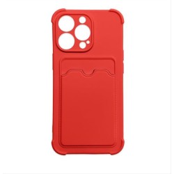 Card Armor Case cover for iPhone 13 card wallet Air Bag armored housing red