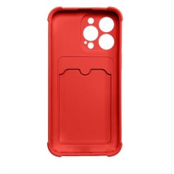 Card Armor Case cover for iPhone 13 card wallet Air Bag armored housing red