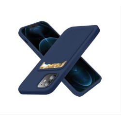 Card Case silicone wallet case with card holder documents for iPhone 11 Pro Max navy blue