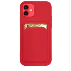 Card Case silicone wallet case with card holder documents for iPhone 11 Pro red