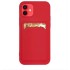 Card Case silicone wallet case with card holder documents for iPhone 11 Pro red