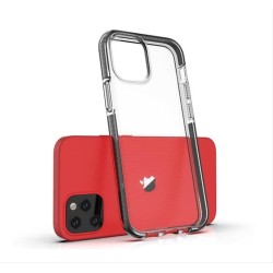 Spring Case clear TPU gel protective cover with colorful frame for iPhone 13 light blue
