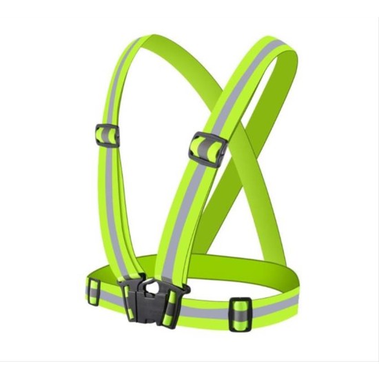 Unisex Adjustable Reflective Safety Harness Vest Yellow one size (small έως large)