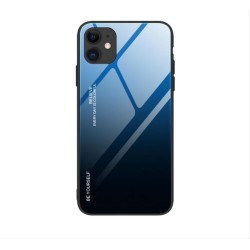 Gradient Glass Durable Cover with Tempered Glass Back iPhone 12 Pro / iPhone 12 black-blue