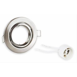POWERTECH μεταλλικό πλαίσιο spot & ντουί GU10-003, χωνευτό, 81x31.5mm