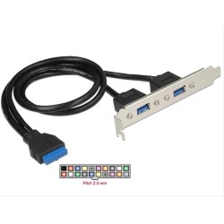 DELOCK Cable USB 3.0 2x Type-A female σε 19pin header female