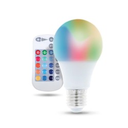 LED Bulb E27 A60 RGB + White 9W + RC Forever Light LED Bulb E27 A60 RGB + White 9W + RC Forever Light