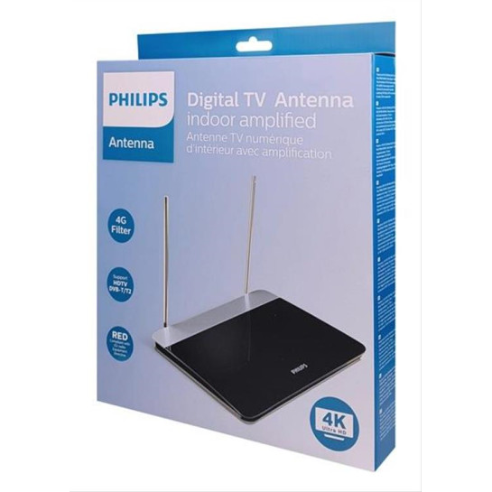 PHILIPS ψηφιακή κεραία τηλεόρασης SDV6227/12, HDTV DVB-T/T2, 47dB, 4K PHILIPS ψηφιακή κεραία τηλεόρασης SDV6227/12, HDTV DVB-T/T2, 47dB, 4K