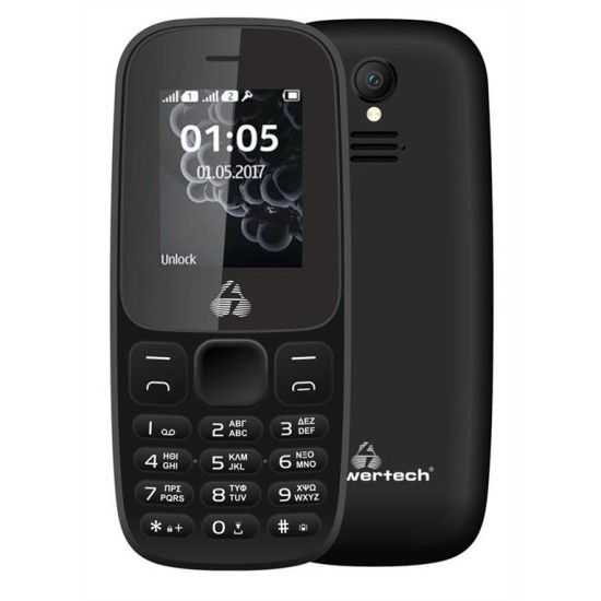 POWERTECH Κινητό Τηλέφωνο Milly Small II PTM-27, με φακό, μαύρο PTM-27