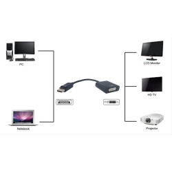 POWERTECH converter DisplayPort σε DVI (F) PTH-029, 1920x1200p, μαύρο POWERTECH converter DisplayPort σε DVI (F) PTH-029, 1920x1200p, μαύρο