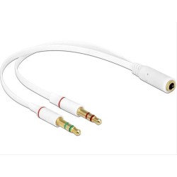 DELOCK Αντάπτορας από 3.5mm 4-pin jack σε 2x 3.5m 3-pin jack DELOCK Αντάπτορας από 3.5mm 4-pin jack σε 2x 3.5m 3-pin jack