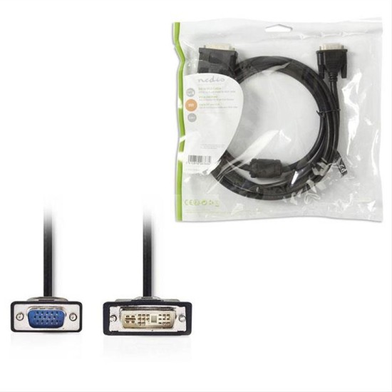 NEDIS Καλώδιο DVI-A 12+5p αρσ. - VGA αρσ. 2m. CCGP32100BK20