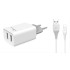 POWERTECH Φορτιστής τοίχου & καλώδιο Micro USB PT-775, 2x USB, 2.1A