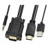 POWERTECH Καλώδιο HDMI(M) & USB(M) σε VGA(M) & 3.5mm(M), 1080p, 5m