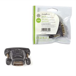 NEDIS Αντάπτορας DVI-D 24+1p αρσ. - HDMI θηλ., με επίχρυσες επαφές. CVGP34912BK