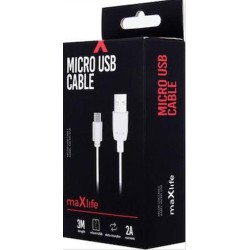 Maxlife Micro USB Fast Charge cable 2A 3m white Maxlife Micro USB Fast Charge cable 2A 3m white