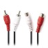 Καλώδιο προέκτασης stereo 2x RCA, μαύρο, 10m.