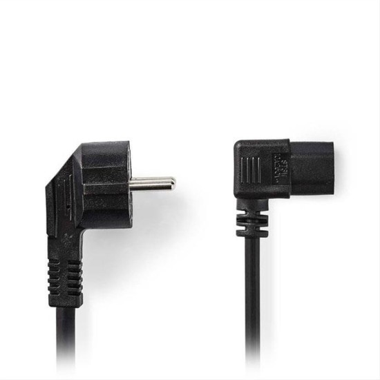Καλώδιο τροφοδοσίας Schuko αρσ. υπό γωνία - IEC-320-C13 θηλ, 3m. NEDIS CEGP10020BK30