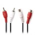 Καλώδιο προέκτασης stereo 2x RCA, μαύρο, 2m.