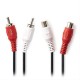 Καλώδιο προέκτασης stereo 2x RCA, μαύρο, 2m.