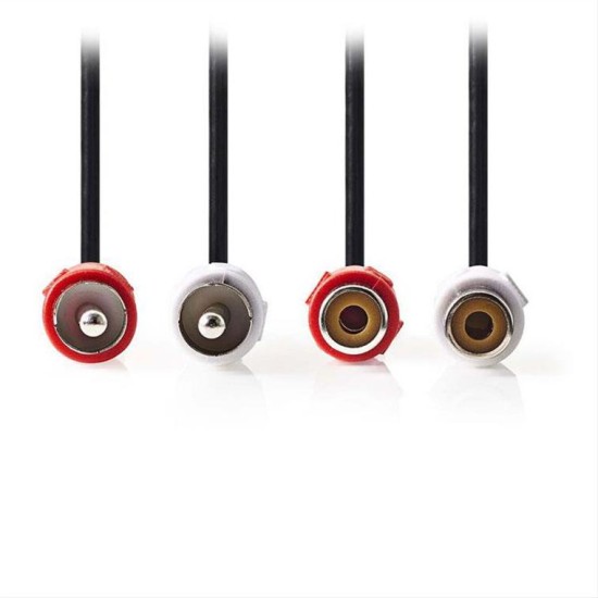 Καλώδιο προέκτασης stereo 2x RCA, μαύρο, 2m.