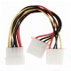 Καλώδιο-αντάπτορας τροφοδοσίας Molex σε 2x Molex 0,15m.