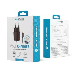 Forever wall charger for iPhone 8-PIN 2,1A black GSM020337 Forever wall charger for iPhone 8-PIN 2,1A black GSM020337