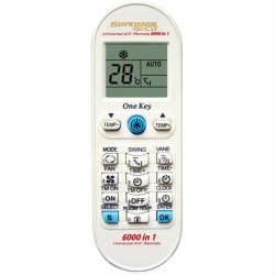 Universal replacement remote control for air-conditioners.