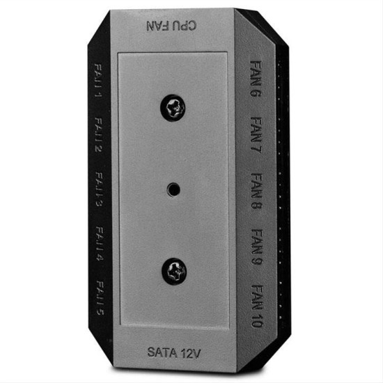 Hub σύνδεσης έως και 10 ανεμιστήρων 3-pin/4-pin, με λειτουργία PWM fan speed control, σε μαύρο χρώμα Hub σύνδεσης έως και 10 ανεμιστήρων 3-pin/4-pin, με λειτουργία PWM fan speed control, σε μαύρο χρώμα