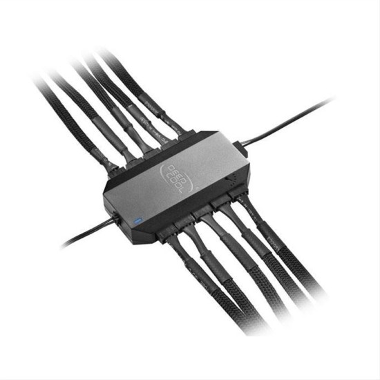 Hub σύνδεσης έως και 10 ανεμιστήρων 3-pin/4-pin, με λειτουργία PWM fan speed control, σε μαύρο χρώμα Hub σύνδεσης έως και 10 ανεμιστήρων 3-pin/4-pin, με λειτουργία PWM fan speed control, σε μαύρο χρώμα