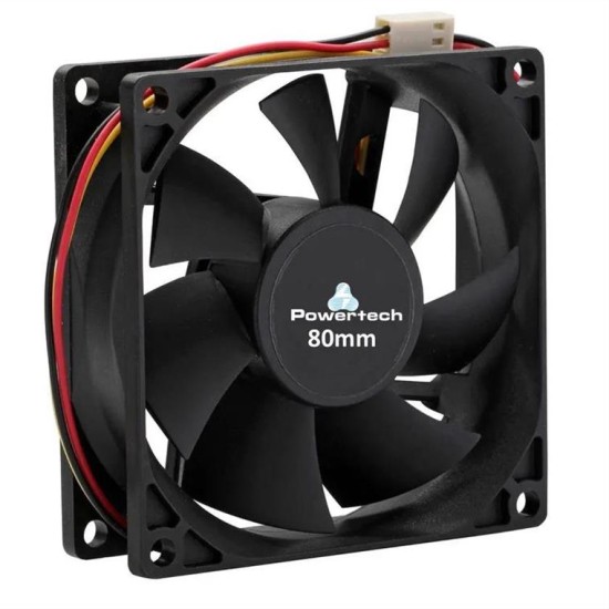 POWERTECH ανεμιστήρας 80 x 80 x 25mm - με 3pin + 4 βίδες