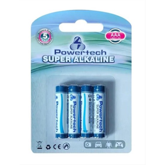 Powertech SUPER Αλκαλικές μπα.(LR03) - 4 τεμ PT-157