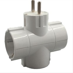 LAMTECH POWER SOCKET SPLITTER WITH 3 SCHUKO OUTLETS WHITE LAM023770