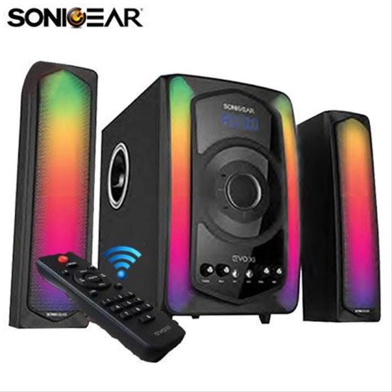 SONIC GEAR BLUETOOTH 2,1 SPEAKER WITH REMOTE CONTROL EVO 11 SONIC GEAR BLUETOOTH 2,1 SPEAKER WITH REMOTE CONTROL EVO 11
