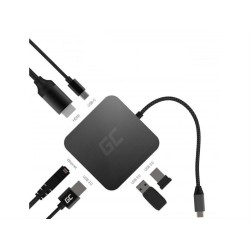 Docking Station HUB USB-C Green Cell 6in1 (USB 3.0 HDMI Ethernet USB-C) for Apple MacBook, Dell XPS