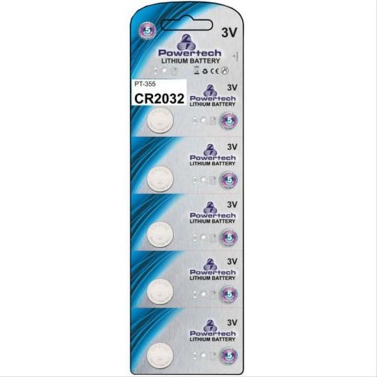 POWERTECH Μπαταρία λιθίου 3v, CR2032 - 5ΤΕΜ