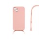 RIXUS FOR IPHONE 14 PLUS, 15 PLUS TPU NECKLACE CORD COVER PINK