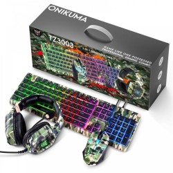 Onikuma TZ3003 Wired Gaming Set, Green camouflage