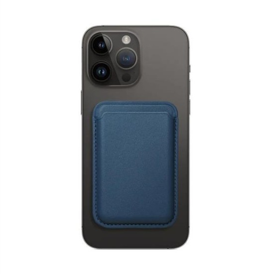 Leather Mag Wallet blue