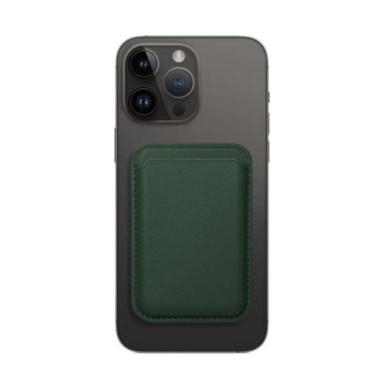 Leather Mag Wallet dark green
