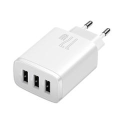 Baseus wall charger Compact 3 x USB white 17w Baseus wall charger Compact 3 x USB white 17w