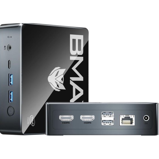 BMAX Mini PC Intel Alder Lake N100 B4Plus 3.4GHz 4 Cores 4 Threads , 16GB DDR4 , 512GB SSD ,Windows 11 Pro 4K 60Hz Type-C (Full Function) HDMI* 2/ USB*4/Wi-Fi 5/2.4+5G/BT4.2