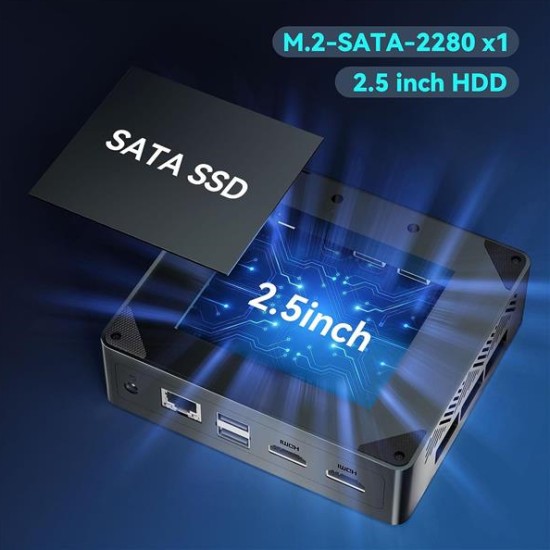 BMAX Mini PC Intel Alder Lake N100 B4Plus 3.4GHz 4 Cores 4 Threads , 16GB DDR4 , 512GB SSD ,Windows 11 Pro 4K 60Hz Type-C (Full Function) HDMI* 2/ USB*4/Wi-Fi 5/2.4+5G/BT4.2