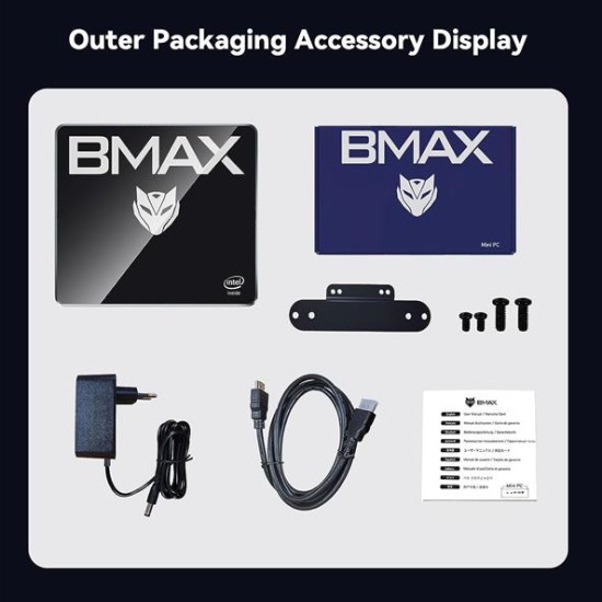 BMAX Mini PC Intel Alder Lake N100 B4Plus 3.4GHz 4 Cores 4 Threads , 16GB DDR4 , 512GB SSD ,Windows 11 Pro 4K 60Hz Type-C (Full Function) HDMI* 2/ USB*4/Wi-Fi 5/2.4+5G/BT4.2