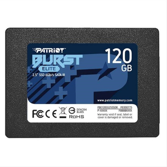 SSD PATRIOT PBE120GS25SSDR BURST ELITE 120GB 2.5'' SATA 3 SSD PATRIOT PBE120GS25SSDR BURST ELITE 120GB 2.5'' SATA 3
