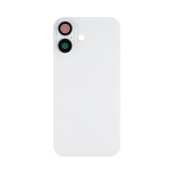 For Apple iPhone 16 Back Glass Without NFC, Enlarged Camera Frame White Compatible