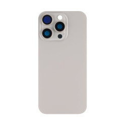 For Apple iPhone 16 Pro Back Glass Without NFC, Enlarged Camera Frame Natural Titanium Compatible