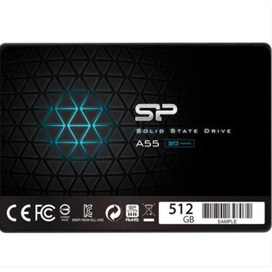 SILICON POWER SSD A55 512GB, 2.5", SATA III, 560-530MB/s 7mm, TLC